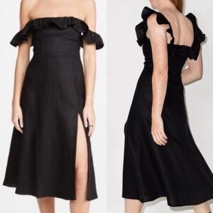 NWOT Reformation Reformation Amethyst Linen Dress Black Size 2 $298